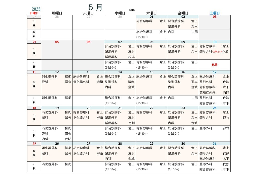 5月医師