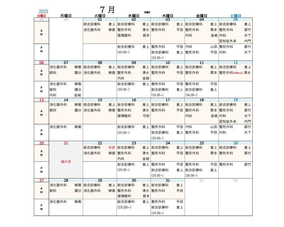 7月医師